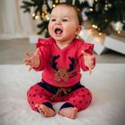 Komplet dziewczęcy, Body z długim rekawem, Spodnie dresowe, różowy, Eevi