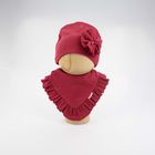 Komplet dziewczęcy, Czapka, Apaszka, bordowy, Nicol