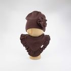 Komplet dziewczęcy, Czapka, Apaszka, brązowy, Nicol