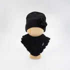 Komplet dziewczęcy, Czapka, Apaszka, czarny, Nicol