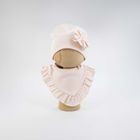 Komplet dziewczęcy, Czapka, Apaszka, jasnoróżowy, Nicol