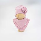 Komplet dziewczęcy, Czapka, Apaszka, różowy, Nicol