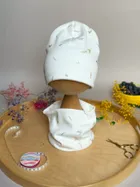 Komplet dziewczęcy, Czapka, Komin, ecru, Iltom