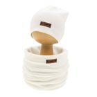 Komplet dziewczęcy, Czapka, Komin, ecru, Nicol