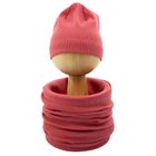 Komplet dziewczęcy, Czapka, Komin, koralowy, Nicol