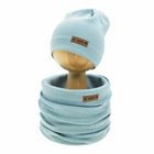 Komplet dziewczęcy, Czapka, Komin, niebieski, Nicol