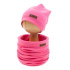 Komplet dziewczęcy, Czapka, Komin, różowy, Nicol