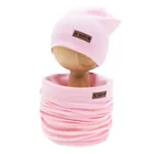 Komplet dziewczęcy, Czapka, Komin, różowy, Nicol