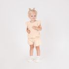 Komplet dziewczęcy, T-shirt, Szorty, beżowy, Nicol