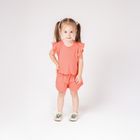 Komplet dziewczęcy, T-shirt, Szorty, koralowy, Nicol