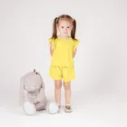 Komplet dziewczęcy, T-shirt, Szorty, żółty, Nicol
