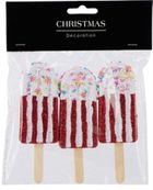 Koopman, lody, dekoracja wisząca bombka, czerwony, 3 szt.