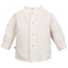 Koszula chłopięca z długim rękawem, ecru, Eevi