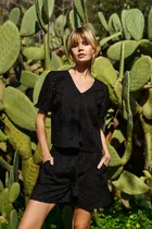 Koszula damska, czarna, Moodo