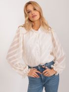 Koszula damska z długim rękawem, beżowa, Lakerta