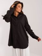 Koszula damska z długim rękawem, czarna, Lakerta