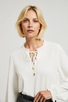 Koszula damska z długim rękawem, ecru, Moodo