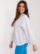 Koszula damska z długim rękawem, oversize, biała, By Pommes Life