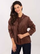 Koszula damska z długim rękawem, oversize, brązowa, Sublevel