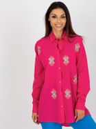 Koszula damska z długim rękawem, różowa, Factory Price