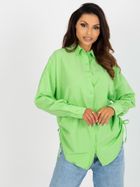 Koszula damska z długim rękawem, zielona, Factory Price