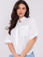 Koszula damska z krótkim rękawem, oversize, biała, Sublevel