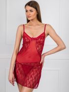 Koszula nocna damska na ramiączka, czerwona, Berrak