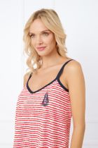 Koszula nocna damska na ramiączka, czerwona, Italian Fashion