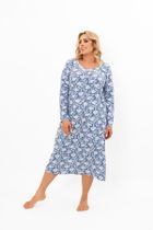Koszula nocna damska z długim rękawem, niebieska, Italian Fashion