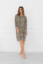 Koszula nocna damska z rękawem 3/4, mix, Italian Fashion