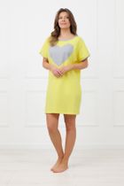 Koszula nocna damska, żółta, Sabrina, Italian Fashion