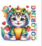 Kot przebrany za smoka. Kolorowanka