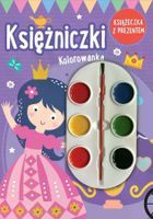 Księżniczki. Kolorowanka + farbki