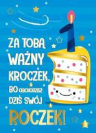 Kukartka, karnet B6, Roczek, tort