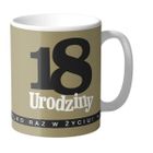 Kukartka, kubek gigant, 18 Urodziny ma się tylko raz w życiu! 700 ml