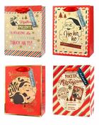 Kukartka, torebka prezentowa, Boże Narodzenie, Mikołaj, retro