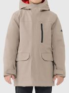 Kurtka chłopięca z kapturem, ocieplana, beżowa, 4F