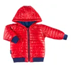 Kurtka chłopięca z kapturem, pikowana, czerwona, Eevi