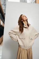 Kurtka damska, beżowa, Moodo