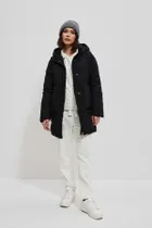 Kurtka damska z kapturem, 2w1, czarna, Moodo