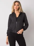 Kurtka damska z kapturem, czarna, Ex Moda