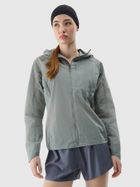 Kurtka damska z kapturem, do biegania, szara, 4F