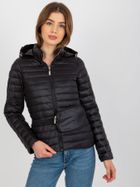 Kurtka damska z kapturem i torebką, czarna, Honey Winter