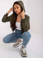 Kurtka damska z kapturem, khaki, Ex Moda