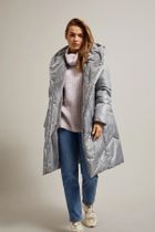 Kurtka damska z kapturem, szara, Moodo