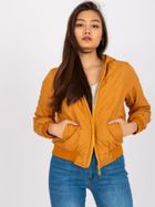 Kurtka damska z kapturem, żółta, Ex Moda