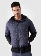 Kurtka męska z kapturem, granatowa, 4F