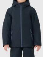 Kurtka narciarska chłopięca z kapturem, granatowa, 4F