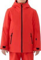 Kurtka narciarska chłopięca z kapturem, ocieplana, czerwona, 4F