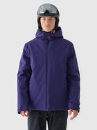 Kurtka narciarska męska z kapturem, ocieplana, granatowa, 4F